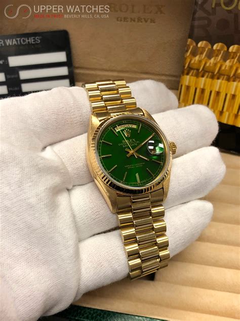 rolex day date price green|Rolex perpetual day date price.